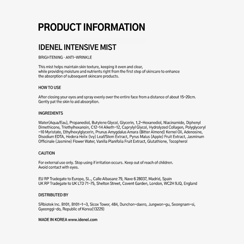 INTENSIVE MIST - IDENEL