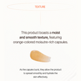 Load image into Gallery viewer, Texture of the INTENSIVE REPAIR DAILY SUN SERUM by IDENEL, showcasing orange moisture-rich capsules for hydration.
