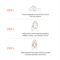 Load image into Gallery viewer, Steps for using IDENEL 🌞 INTENSIVE REPAIR DAILY SUN SERUM: pump, apply, and press for effective absorption.
