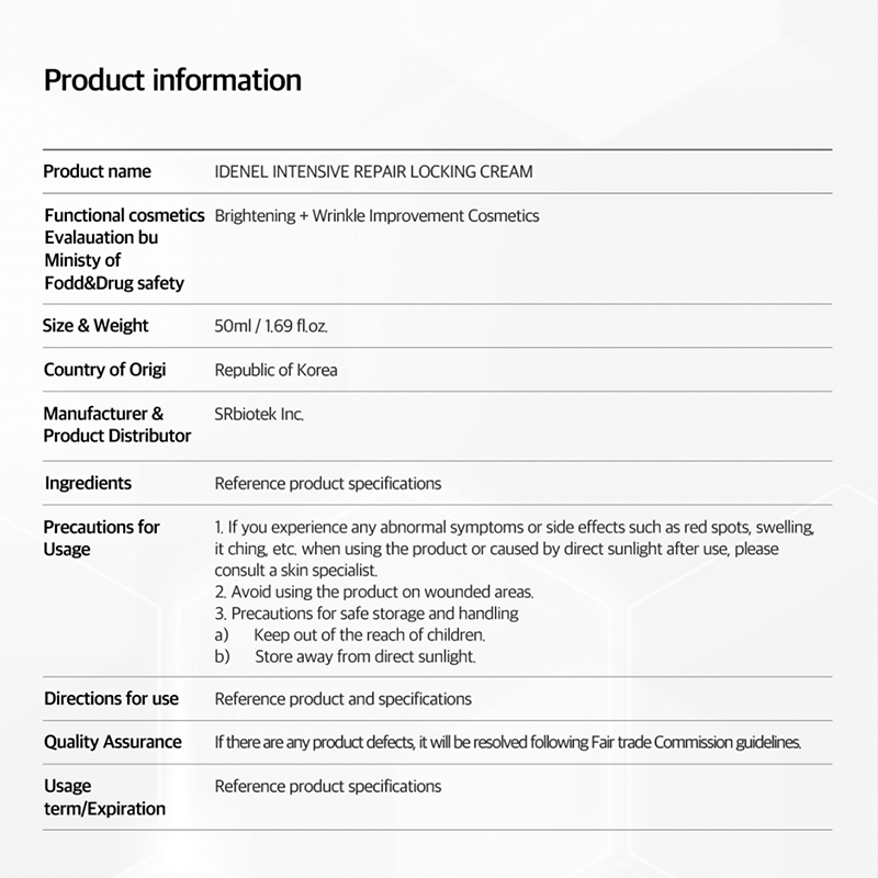 INTENSIVE REPAIR LOCKNIG CREAM - IDENEL